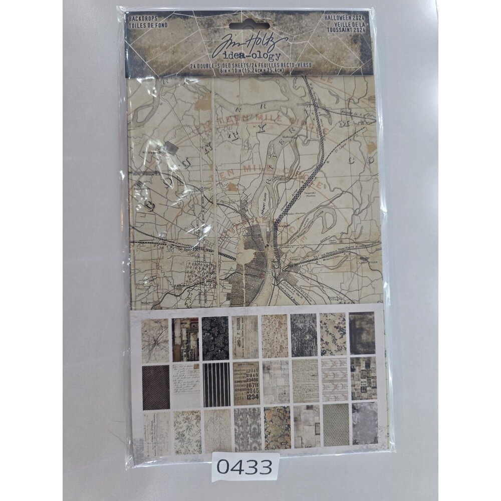 Tim Holtz Idea-ology Halloween 2024 Backdrops 24 Double Sided Sheets 6x10